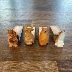 Wooden animal door stops